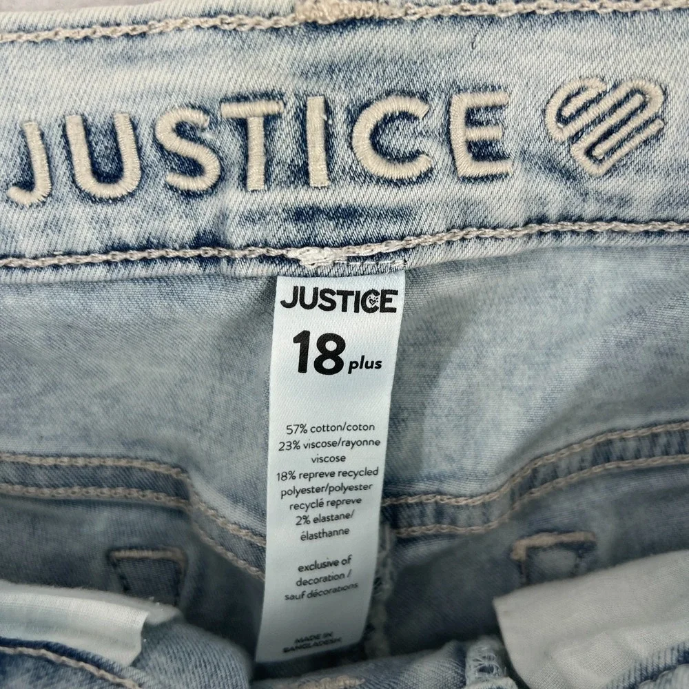 Justice Jegging Skinny Jeans Girls 18 Plus Blue Light Wash Denim‎ Cotton Stretch